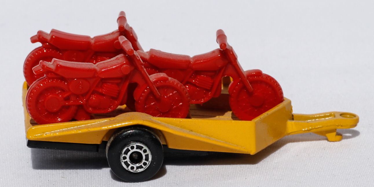 Matchbox Trailer and 3 Trial Bikes